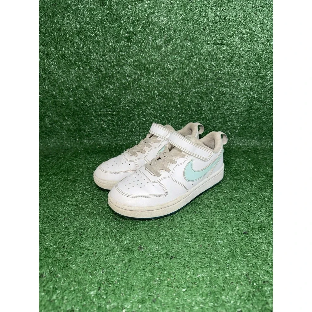 Nike Court Borough Low Youth Size‎ 1Y Blue White Comfort Shoes Slip On Sneakers